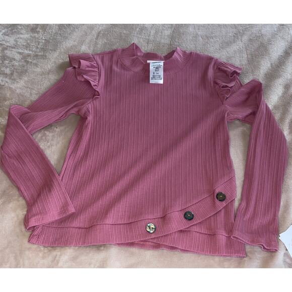 NWT Bonnie Jean 2 Pc Set Cheetah Print Flare Leggings Pink Ruffle LS Shirt Sz 14 - Picture 2 of 7